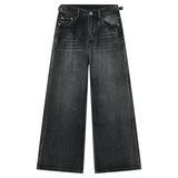 mens black baggy jeans male casual loose straight jeans trousers vintage hip hop denim pants unique jeans style 172