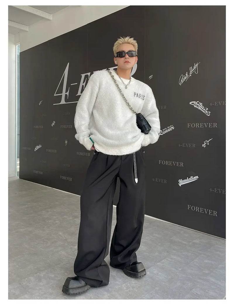 grunge knit pullover for fall and winter, oversized aesthetic with urban style, mens fashion layer for modern streetwear coll