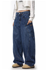 men women streetwear fashion vintage loose casual wide leg denim cargo baggy jeans pants cityboy harem trousers unique cargo style 1397