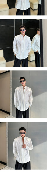Men French Vintage Fashion Business Casual Long Sleeve Loose Dress Shirts Man Korean Streetwear Party Shirt Blouses