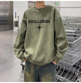 Korean Suede Round Neck Velvet Sweatshirt Spring, Autumn and Winter Loose Personality New Retro Y2K Jacket Heavy Student Top