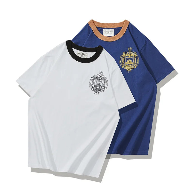 Gothic Vintage print – Summer T Shirt Mens Casual Cotton Navy Academy Letter Printi