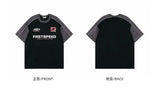 Glitchcore Graphic tee – American Retro National Trend Letter Printed Suede Short Sle