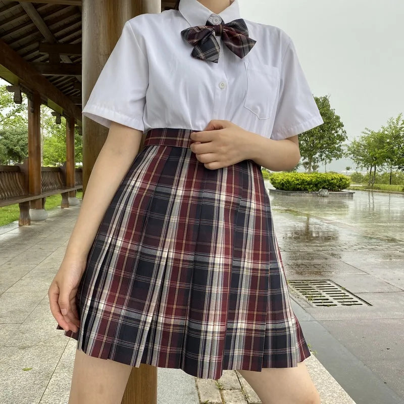 Jk Uniforms Gyaru School Uniform for Girl Student Pleated Skirt Uniform Set Women Short Sleeve Bow Tie Seifuku Japanese Style