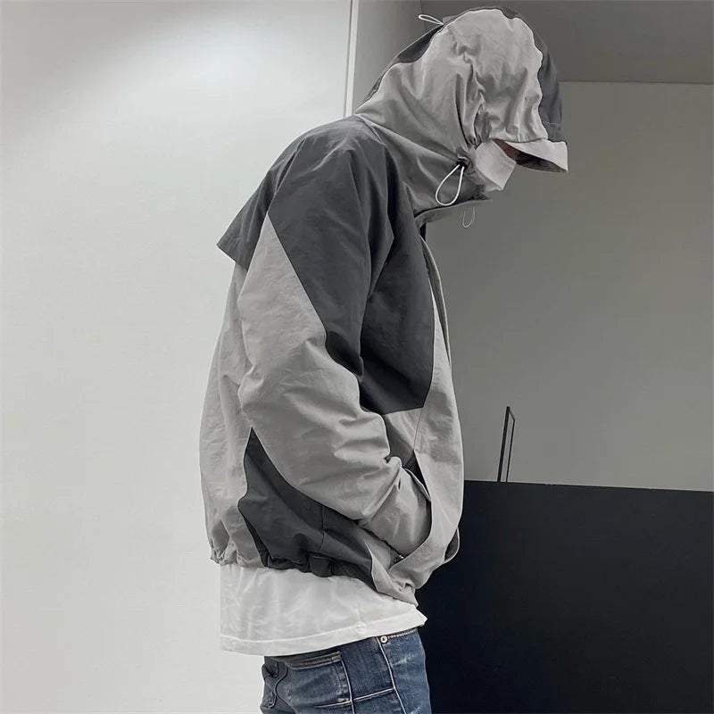 Undermycar 2023 Deconstructor Contrast Zipper Windbreaker Coat
