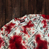 Oversized Printed Casual Fashion Round Neck Pure Cotton Top Men Y2k American Street Harajuku Retro Loose Short-sleeved Women