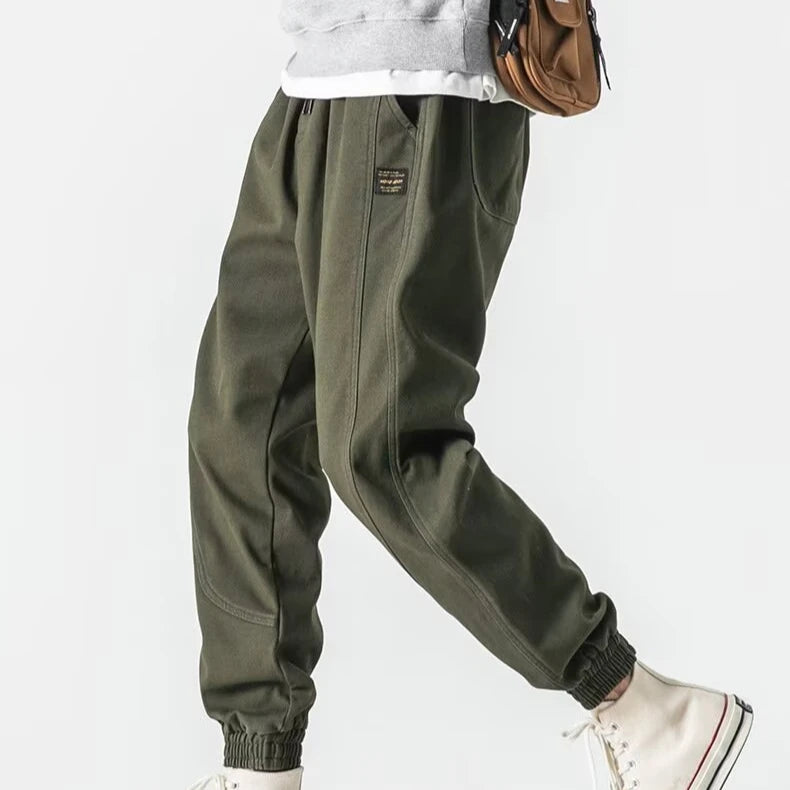 2024 autumn mens khaki cargo pants korean slim fit sports pants harajuku high street sweatpants casual mens clothing new streetwear sweatpants