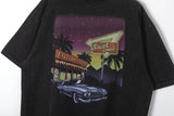 24ss Saint Louis Future Vintage Retro Print High-Street Cotton Short Sleeve Washed Distressed Tops T-Shirt For Summer