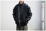 japanese street motorcycle set men thickened stand collar hip hop leather jacket harajuku casual pants 2 pcs bomber suit 2023 unique default style 4897