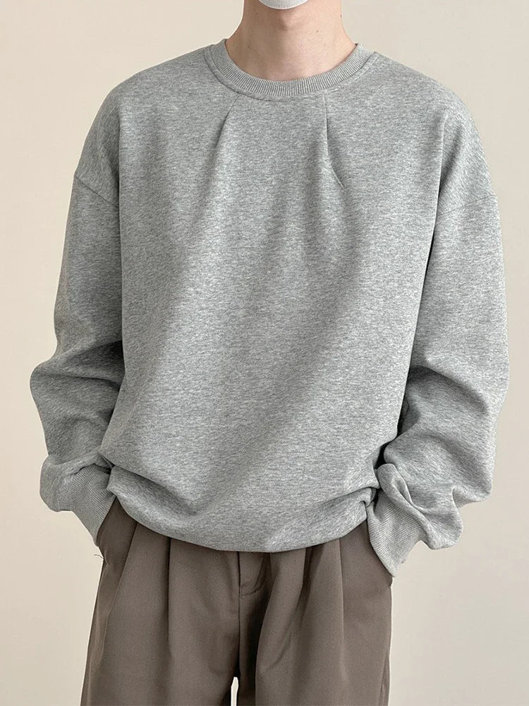 2024 Korean Fashion Crewneck Sweatshirts For Men Casual Design Pullover Y2K