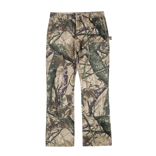 high street leaf camouflage logging pants for men straight patchwork baggy jeans cargos y2k pantalones hombre oversized trousers multi-pocket cargos