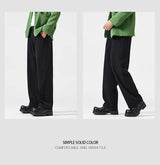 suit pant men korean streetwear fashion loose casual plus size straight suit pant office man commuter pants trousers unique default style 2235