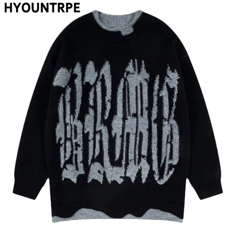 mens sweater fashion patchwork fake two pieces streetwear hip hop knitted sweaters pullover casual cotton sweater unisex clothes - oversized streetwear hoodie, urban fashion pullover, graphic printed hoodie for men and women