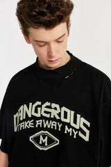 Harajuku Aesthetic piece – Japanese Loose Turtleneck Mens Printed Short Sleeved T Shirt