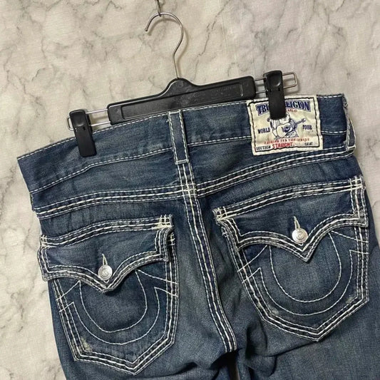 harajuku y2k new true religion high waist super t bootcut flared jeans street denim pants high waist straight leg wide leg jeans denim street jeans