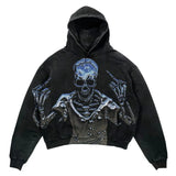 Y2K Skull Print Hoodie Streetwear Harajuku Oversized Skull Vintage Cou