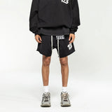 frog drift streetwear high street rrr123 logo hip hop short loose terry pants sweatpants for men sporty tapered joggers