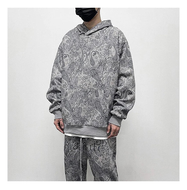 Vaporwave Drop – Fashion Paisy Hoodies Pullover Casual Suede Hooded – Streetwear Fashion for Men & Women