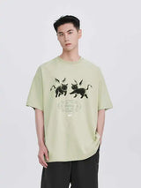Gothic Anime panel – American Devil Kitten Print T Shirt Men Summer New Retro Har