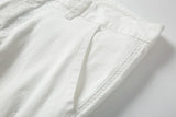 mens hole ripped white ankle zipper button jeans pants straight pockets solid color high street retro loose denim trousers unique jeans style 245
