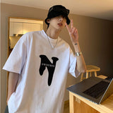 Trapwear Aesthetic piece – Korean Design Letter Pattern Short Sleeved T Shirt For Men A