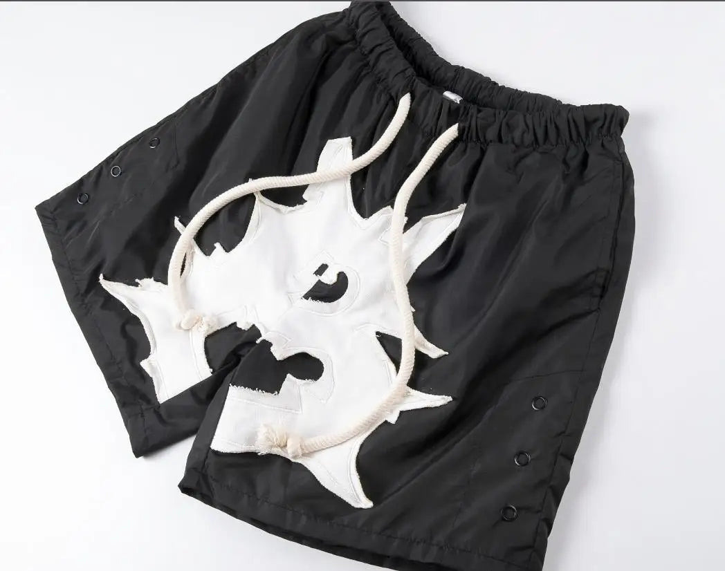 New 2023 Novelty High Comfortable Billionaire Embroidery Skateboard Street Cotton Casual Shorts Kanye Hip-hop Parkour #530