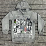 Streetwear Brand Trend Gothic Letter Print Oversized Hoodie Womens Fas