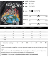 Sadcore Graphic tee – Men Long Sleeve Tshirt Hip Hop Flame Skull Skeleton Poker Pr