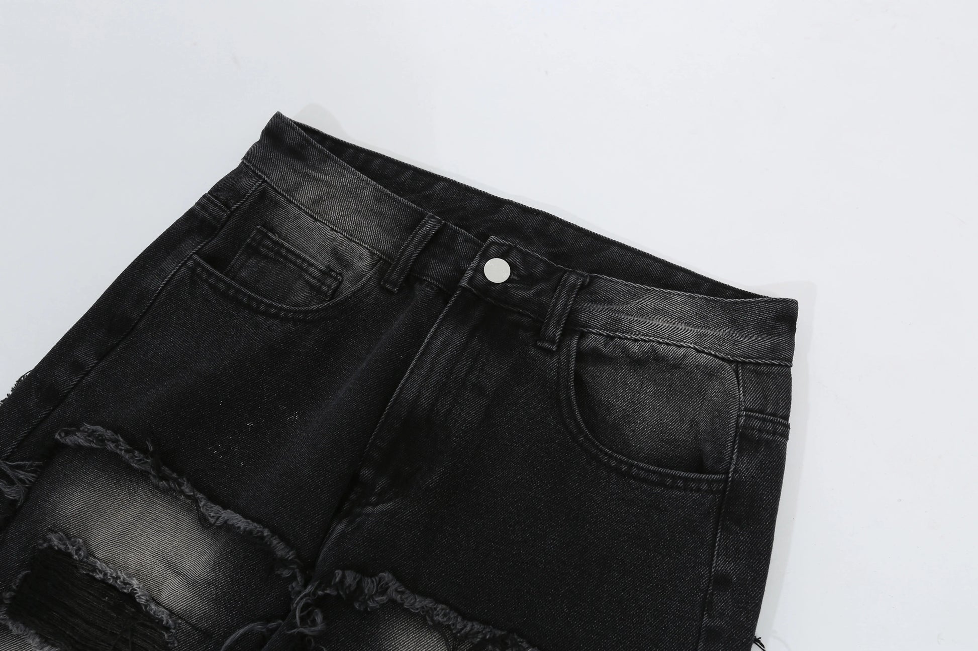 fashion distressed washed wtih moustache effect denim jean pants mens casual straight trousers streetwear hip hop joggers pants unique joggers style 2346