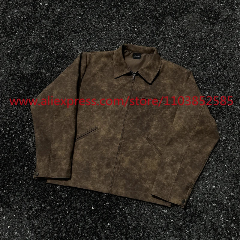style 586f63 print casual fashion urban style oversized fit quality everyday autumn-and-winter-vintage-long-sleeved-leather-jacket-american-heavy-duty-motorcycle-high-street-short-style-distressed-lapel unisex hip material premium design essential graphic streetwear - wear hop image high streetwear design ID a2fd2