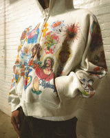 American Street Goth Harajuku Cartoon Print Oversized Sweatshirt Men Y