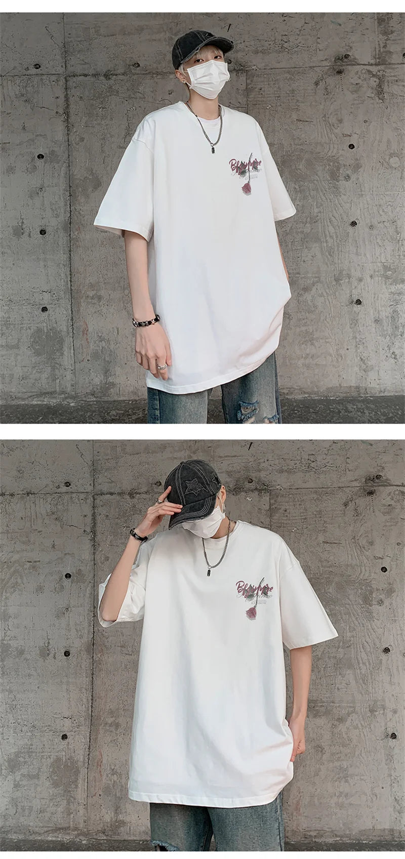 Gothic Tribal flames – Gothic Rose Graphic Tee Shirts Hombre Fashion Cotton
