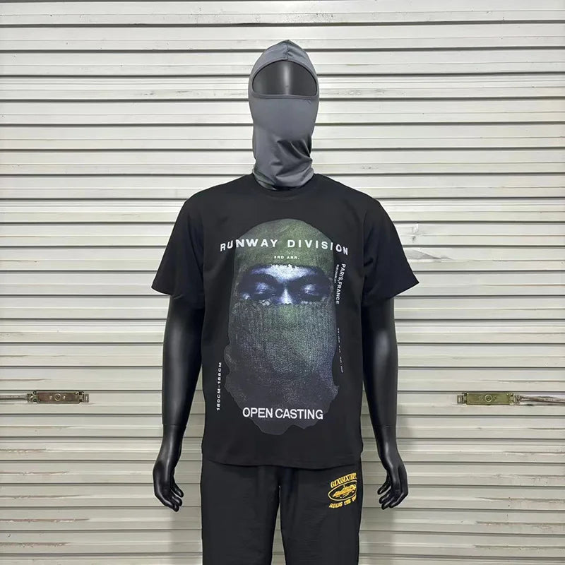 Glitchcore Fashion – High Quality Ih Nom Uh Nit T Shirt Masked Men Letter Printin – Urban Streetwear for Men & Women