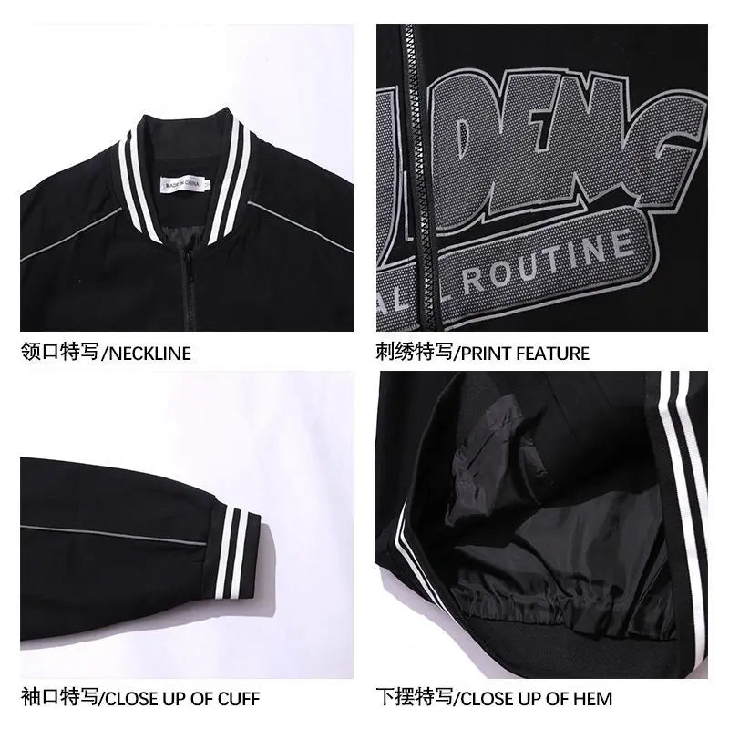 2024 New Autumn Clothing Korean Y2K Retro Letter Print Couple Baseball Uniforms Men Women Ins Loose Hip-Hop Personalized Jackets