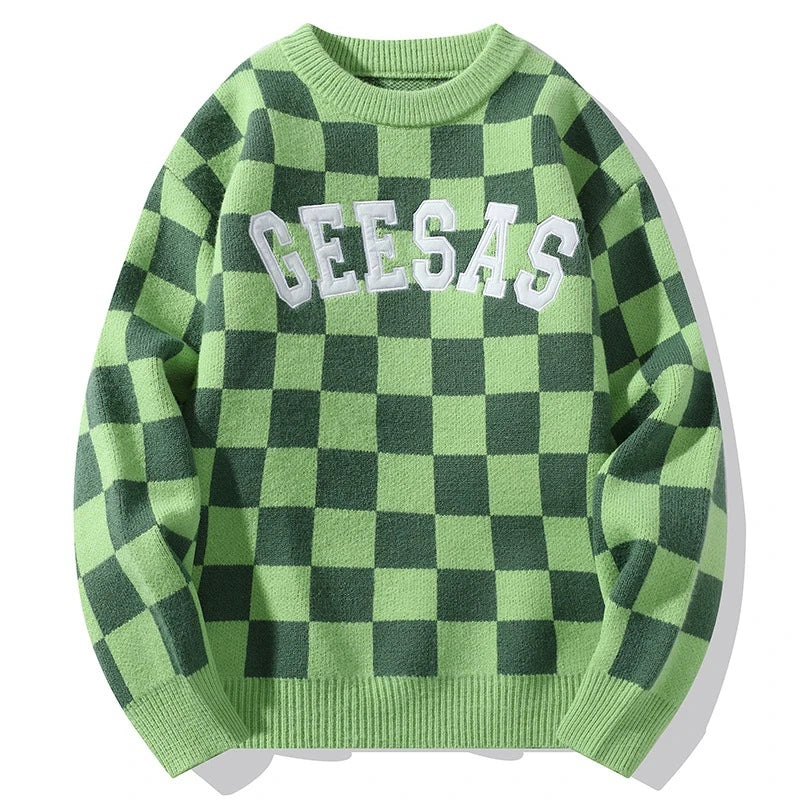 rainbowtouches streetwear men sweaters winter clothes long sleeve casual knitted tops harajuku plaid pullovers couple sweater streetwear fashion hoodie, high quality cotton pullover, oversized graphic print design