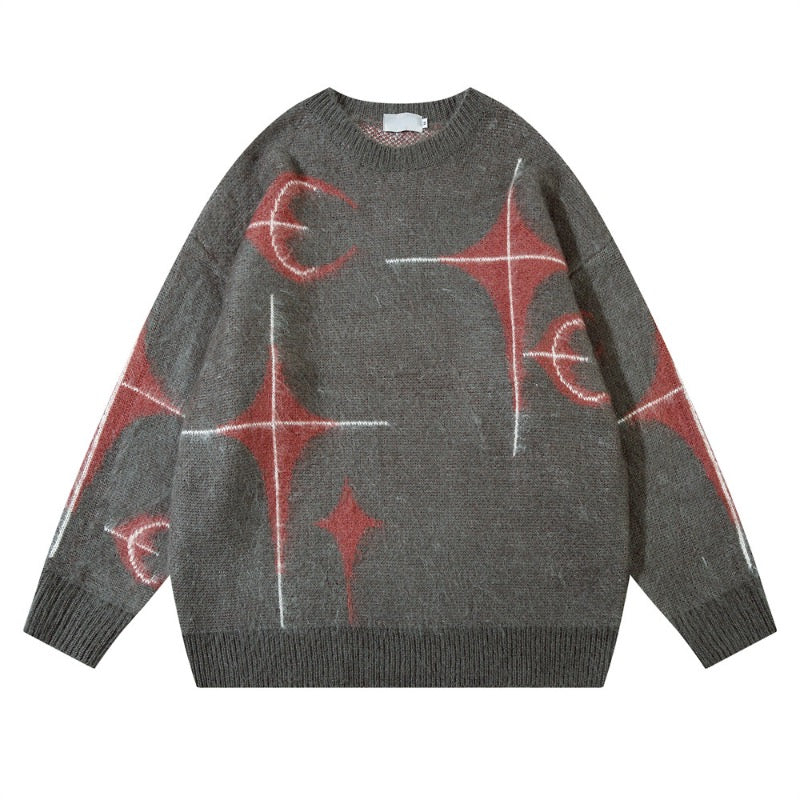 harajuku knitted sweater unisex autumn winter sweaters men casual o neck pullovers streetwear warm sweaters jumpers knitwear - Y2K grunge street style, trendy hip hop fashion hoodie, gothic aesthetic hoodie for winter