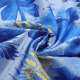 Men Shirts Hawaiian Vacation Loose Shirts Summer Refreshing Turn Down Collar Leaf Print Half Sleeve Shirt Versatile Daily Tops