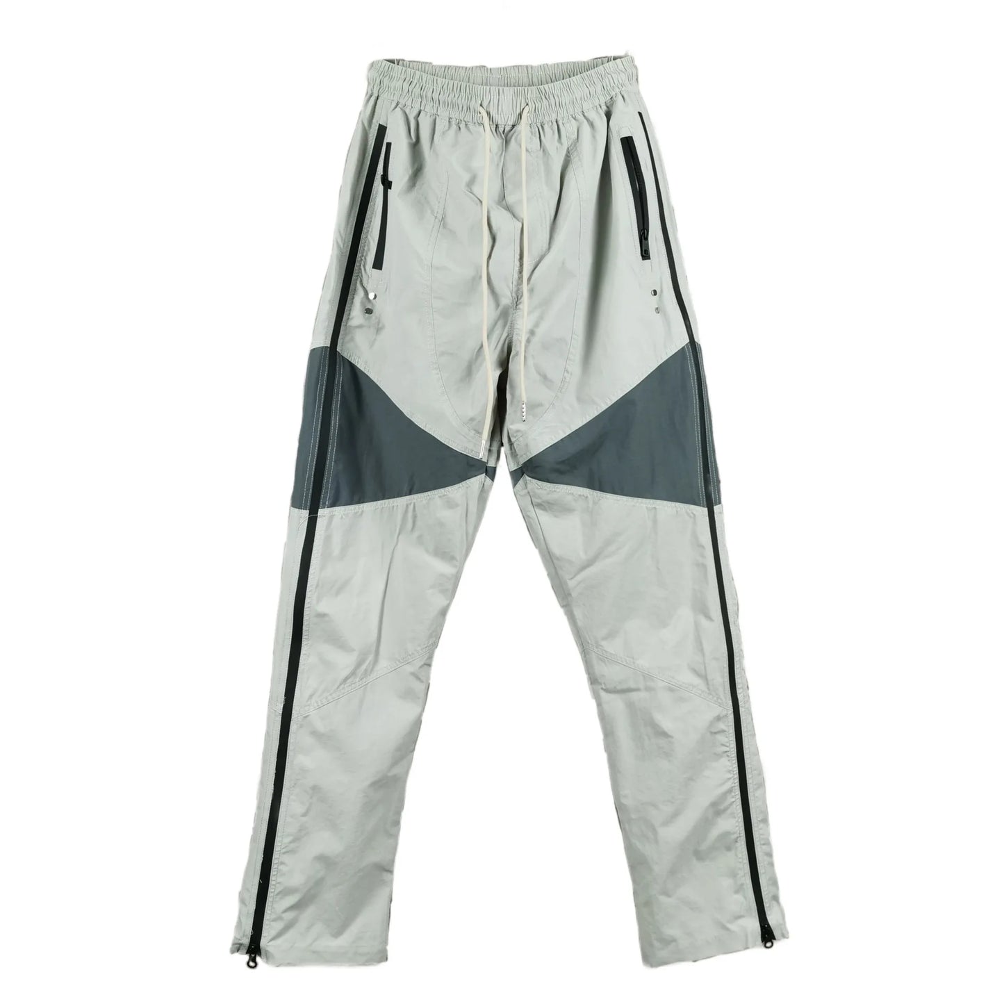 three dimensional adhesive zipper splicing functional patchwork cargo trousers mens high street vibe thin nylon cargo pants unique cargo style 1950