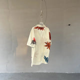 24SS Vintage Retro Starfish Direct Print High-Street Casual Beach Style Quality Short Sleeve Shirt