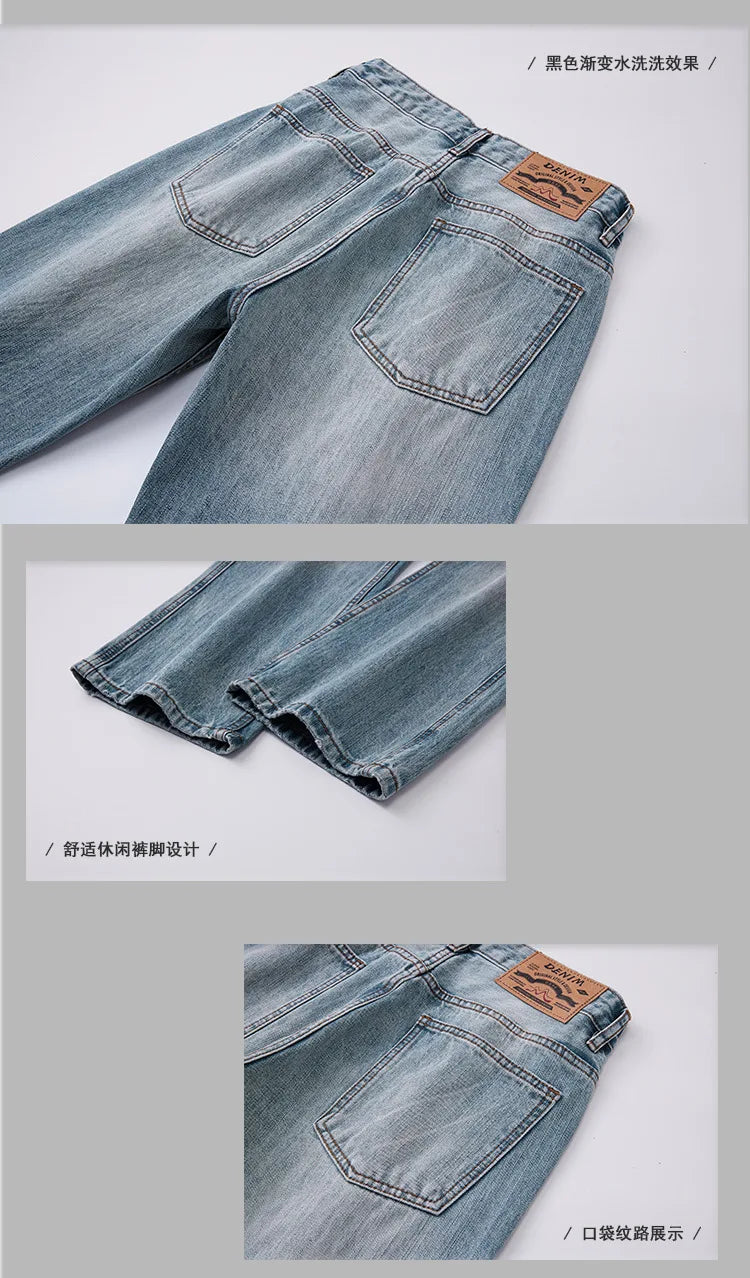 mens retro fashion high street loose casual denim micro flared pants jeans men streetwear plus size jeans trousers 28 40 unique jeans style 2699