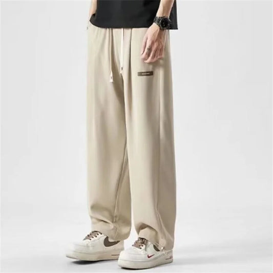 2024 new y2k straight gym pants mens korean fashion sportswear drawstring wide leg sweatpants casual baggy vintage trousers casual joggers