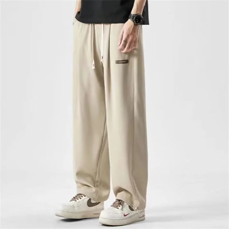 2024 new y2k straight gym pants mens korean fashion sportswear drawstring wide leg sweatpants casual baggy vintage trousers casual joggers