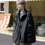 Outdoor Mens Charge Jacket Retro Loose Stand Collar Waterproof Tooling