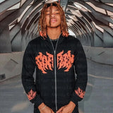 Women Men Zip Up Punk Jackets Halloween Long Sleeve Y2K Hoodies Goth H