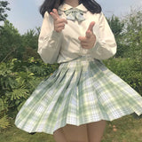 Japanese Korean Student Short Sleeve Sexy Jk Uniform Set High School Clothes Pleated Skirt Girl Seifuku Dress Cosplay Schoolgirl
