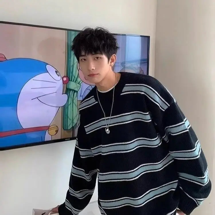 grunge oversized knit streetwear piece for layered look and winter street fits, ideal for men’s fashion and seasonal streetwe