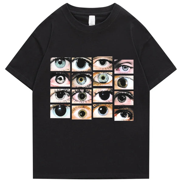 Y2K Graphic Tee – 2022 Men Hip Hop Streetwear T Shirt Eyes Printed Harajuku – Edgy Streetwear for All Genders
