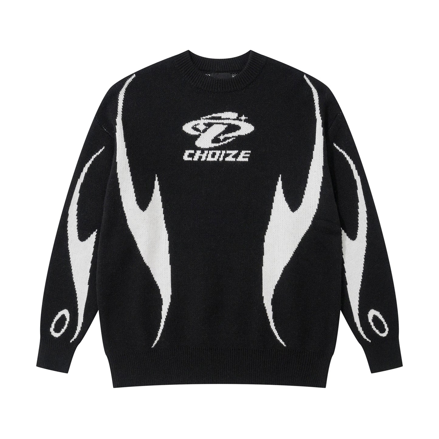 mens racing style sweater knitted pullovers casual long sleeve loose o neck harajuku sweaters streetwear unisex jumpers knitwear - trendy hip hop fashion hoodie, 2025 streetwear drop, soft fleece-lined outerwear