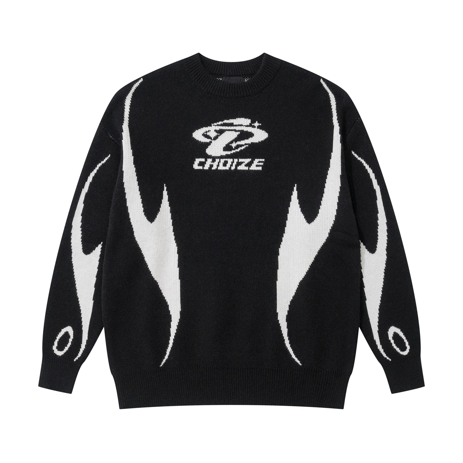mens racing style sweater knitted pullovers casual long sleeve loose o neck harajuku sweaters streetwear unisex jumpers knitwear - trendy hip hop fashion hoodie, 2025 streetwear drop, soft fleece-lined outerwear