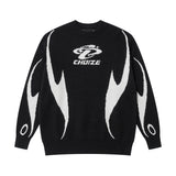 mens racing style sweater knitted pullovers casual long sleeve loose o neck harajuku sweaters streetwear unisex jumpers knitwear - trendy hip hop fashion hoodie, 2025 streetwear drop, soft fleece-lined outerwear